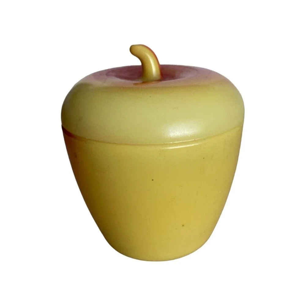 Hazel Atlas Apple Jam Jelly Jar 1940s 50s Vintage Milk Glass Kitchen Canister